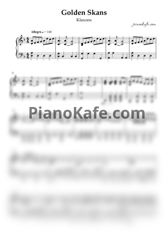 Ноты Klaxons - Golden skans - PianoKafe.com