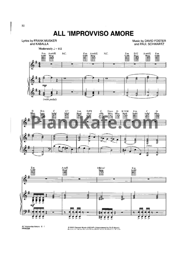 Ноты Josh Groban - All'improvviso amore - PianoKafe.com