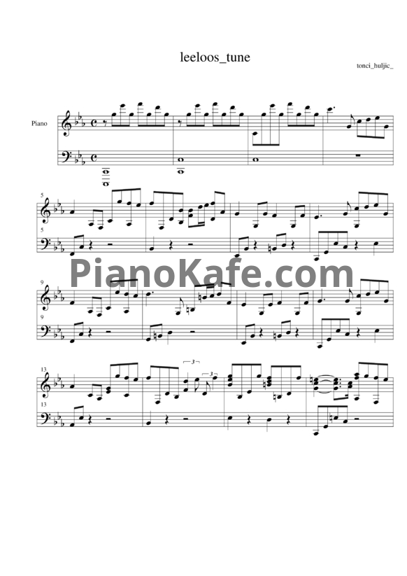Ноты Maksim Mrvica - Leeloo's tune - PianoKafe.com