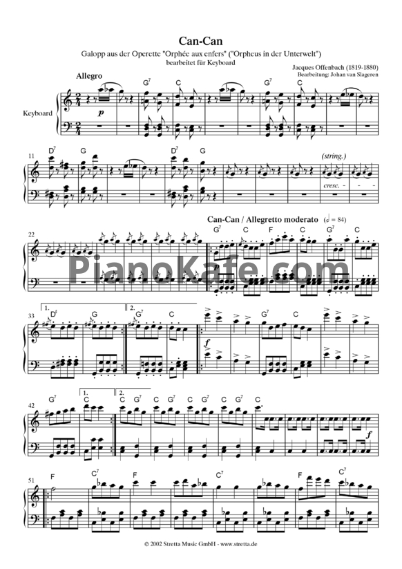 Ноты Жак Оффенбах - Кан-кан (Галоп) - PianoKafe.com