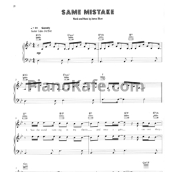 Ноты James Blunt - Same mistake - предпросмотр