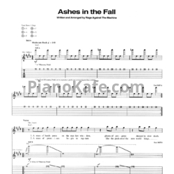 Ноты Rage Against the Machine - Ashes in the fall