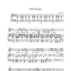 Ноты Tori Amos - 1000 Oceans - предпросмотр