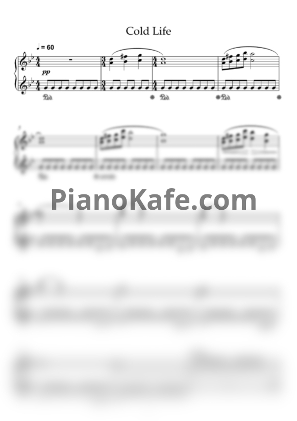 Ноты Ilya Beshevli - Cold life - PianoKafe.com