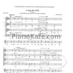 Ноты Эдуард Элгар - Я пою рождение (Хоровая партитура) - предпросмотр