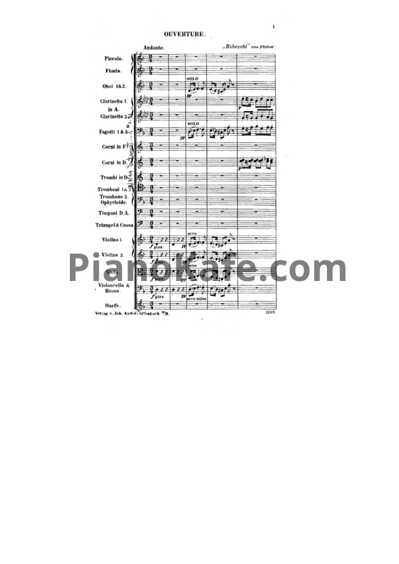 Ноты Фридрих фон Флотов - Рюбецаль (Партитура) - PianoKafe.com