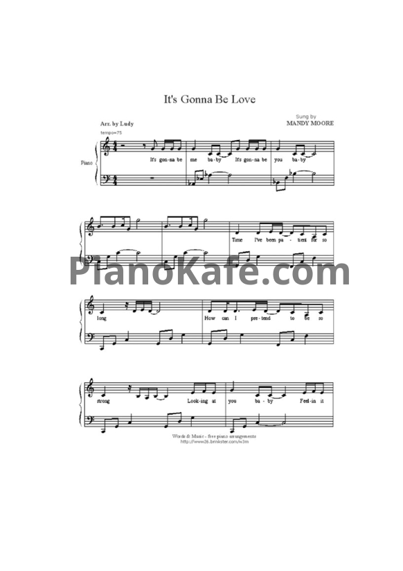 Ноты Mandy Moore - It's gonna be love - PianoKafe.com