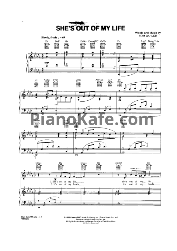 Ноты Josh Groban - She's out of my life - PianoKafe.com