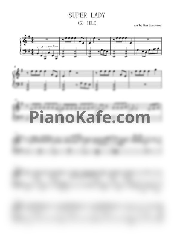 Ноты (G)I-DLE - Super lady - PianoKafe.com