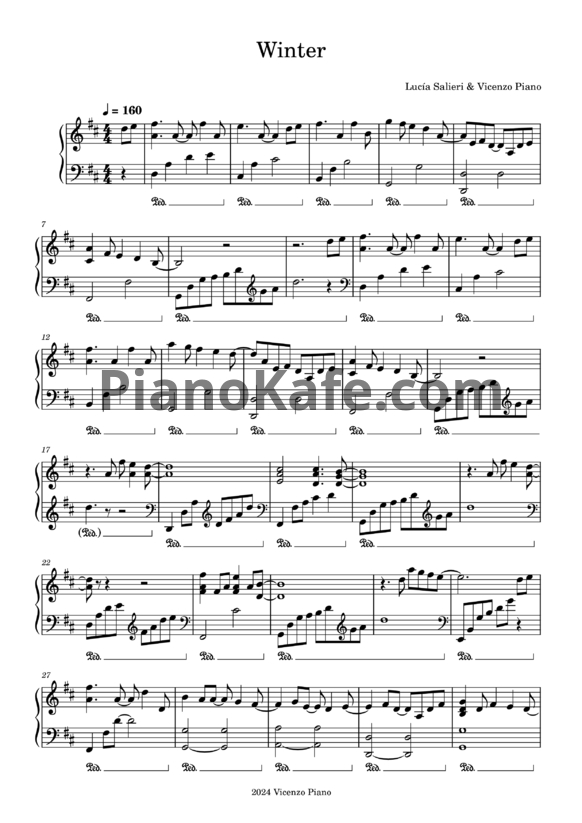 Ноты Lucía Salieri & Vicenzo Piano - Winter - PianoKafe.com