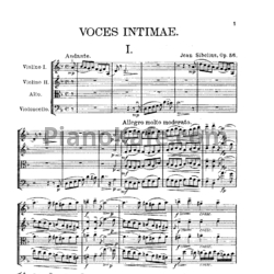 Ноты Ян Сибелиус - Струнный квартет "Voces intimae" ре минор (Op. 56, партитура) - предпросмотр