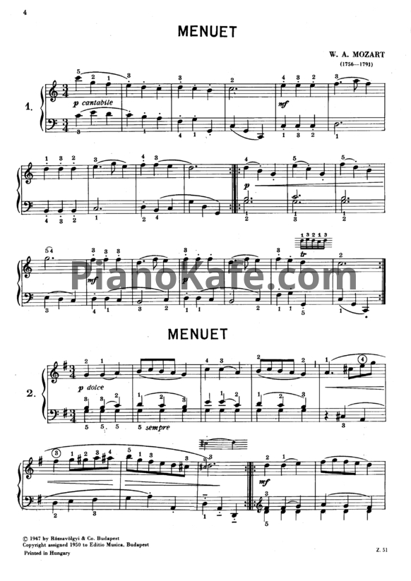 Ноты Детская тетрадь Моцарта - PianoKafe.com