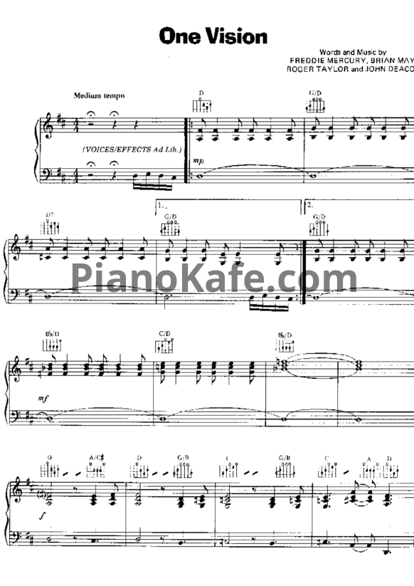 Ноты Queen - A kind of magic (Songbook) - PianoKafe.com