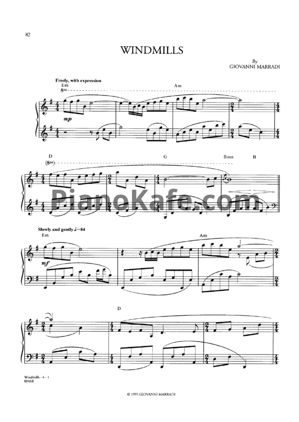 Ноты Giovanni Marradi - Windmills - PianoKafe.com