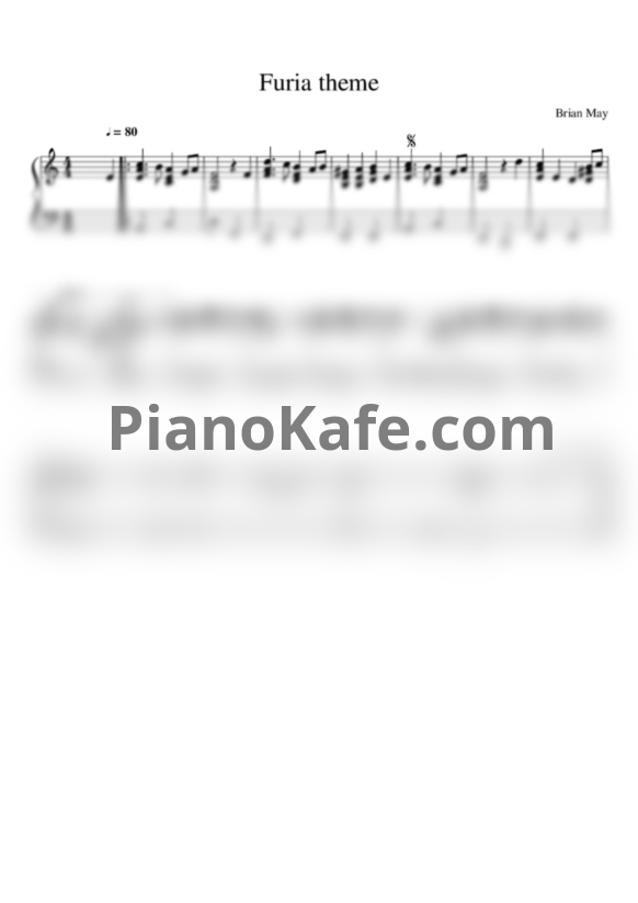 Ноты Brian May - Furia theme - PianoKafe.com