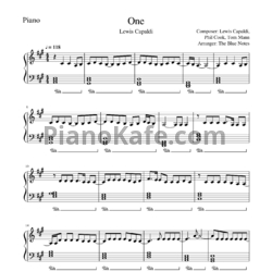 Ноты Lewis Capaldi - One - предпросмотр