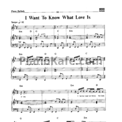 Ноты Foreigner - I want to know what love is - предпросмотр