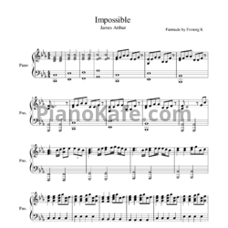 Ноты James Arthur - Impossible - предпросмотр