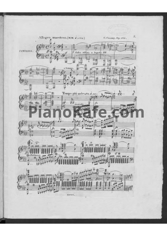 Ноты Карл Черни - Фантазия на марше "Моиз" (Op. 504) - PianoKafe.com