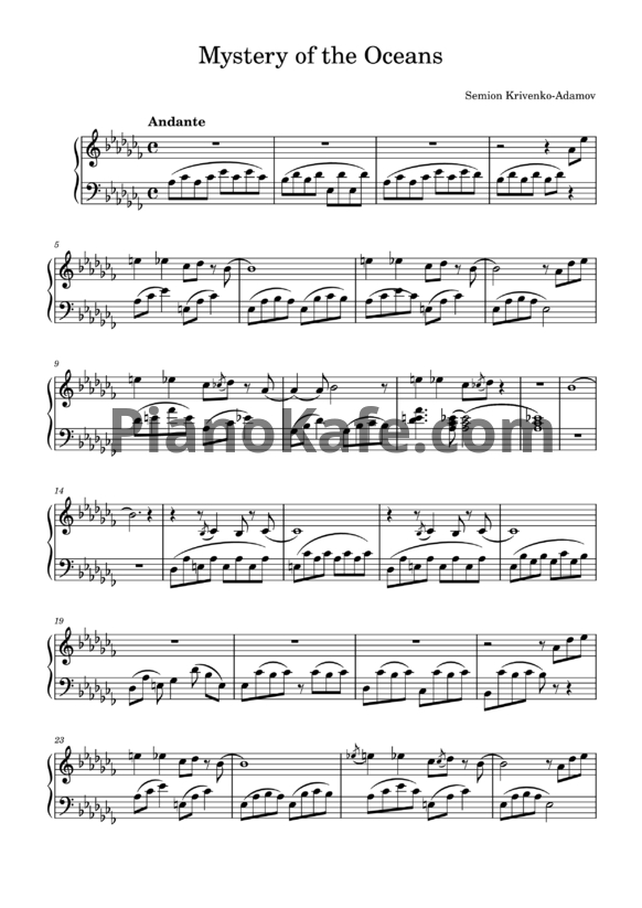 Ноты Семён Кривенко-Адамов - Тайны океанов - PianoKafe.com