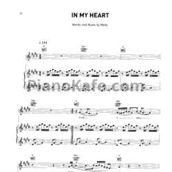 Ноты Moby - In my heart - предпросмотр