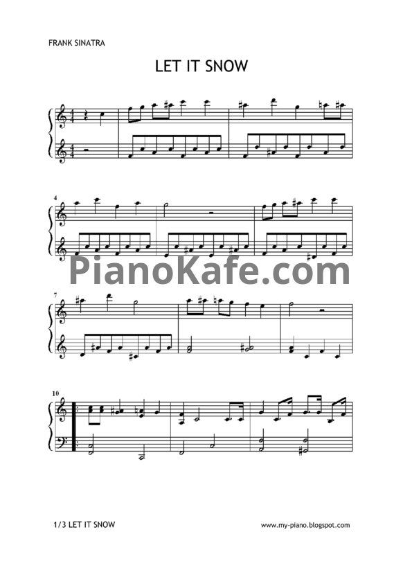 Ноты Frank Sinatra - Let it snow! - PianoKafe.com