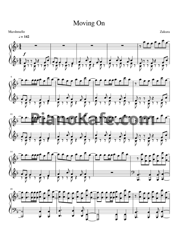 Ноты Marshmello - Moving on - PianoKafe.com