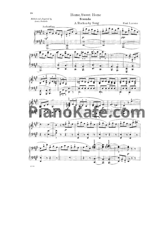 Ноты Paul Lacome - Home, sweet home. A rock-a-by song (для фортепиано в 4 руки) - PianoKafe.com