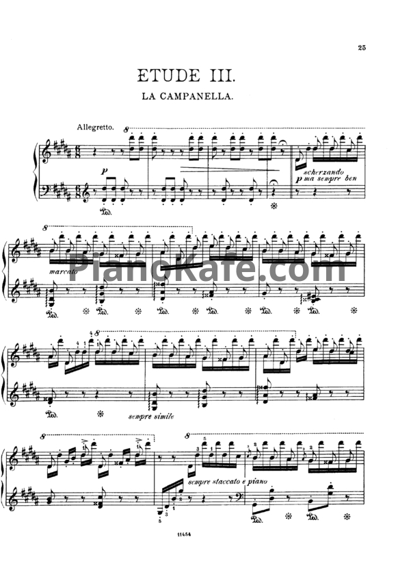 Ноты Ференц Лист - La campanella ("Grand paganini etudes") - PianoKafe.com