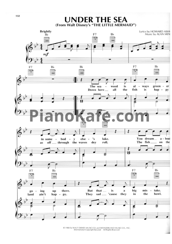 Ноты Alan Menken - Under the sea - PianoKafe.com