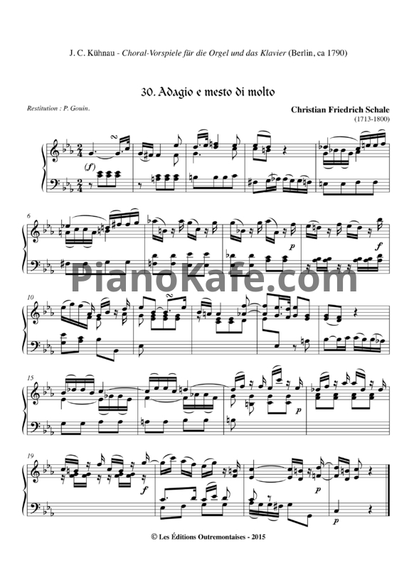 Ноты Кристиан Фридрих Шале - Адажио e mesto di molto до минор - PianoKafe.com