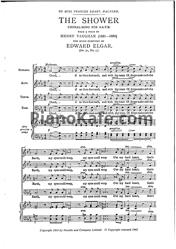 Ноты Эдуард Элгар - The shower (Op. 71, No. 1) - PianoKafe.com