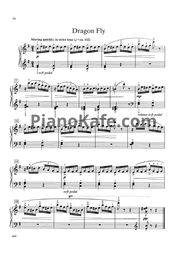 Ноты William Gillock - Dragon fly - PianoKafe.com