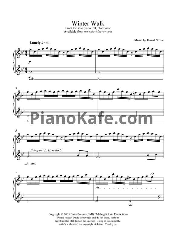 Ноты David Nevue - Winter walk - PianoKafe.com