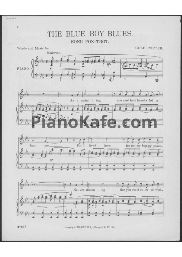 Ноты Cole Porter - The Blue Boy Blues - PianoKafe.com