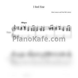 Ноты The Beatles - I'l feel fine - предпросмотр