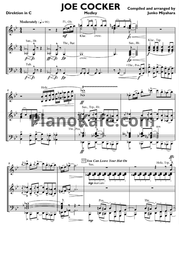 Ноты Joe Cocker medley (Arrangement by Junko Miyahara) - PianoKafe.com