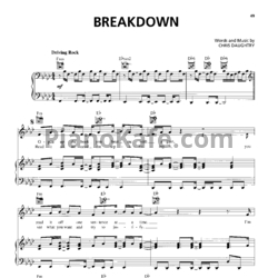 Ноты Daughtry - Breakdown - предпросмотр