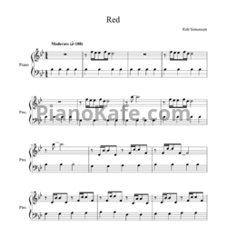 Ноты Rob Simonsen - Red - предпросмотр