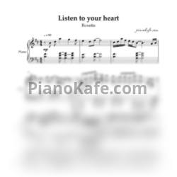 Ноты Roxette - Listen to your heart (Piano Rock cover) - предпросмотр