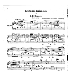 Ноты Жан-Филипп Рамо - Гавот и вариации - предпросмотр