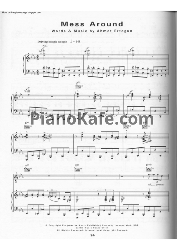 Ноты Ray Charles - Mess around - PianoKafe.com