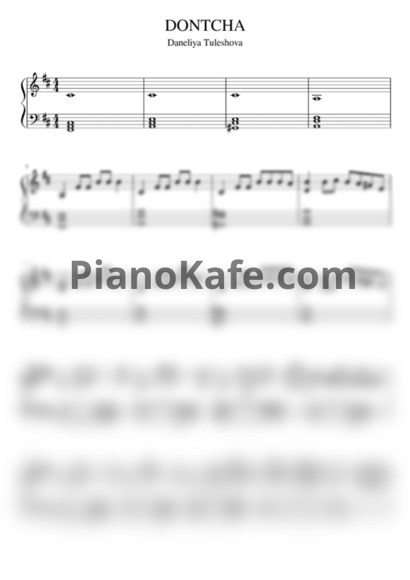 Ноты Daneliya Tuleshova - Don'tcha - PianoKafe.com