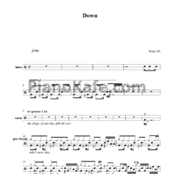 Ноты Blink-182 - Down - предпросмотр