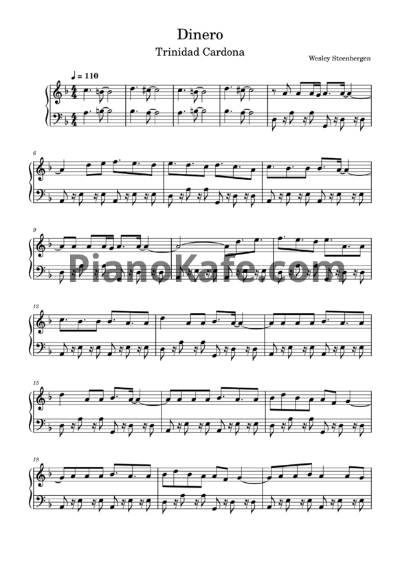 Ноты Trinidad Cardona - Dinero - PianoKafe.com