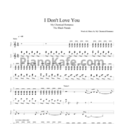 Ноты My Chemical Romance - I don't love you - предпросмотр