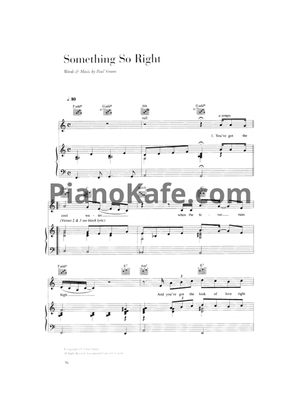 Ноты Annie Lennox - Something so right - PianoKafe.com