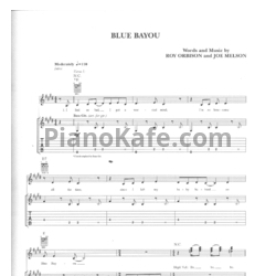 Ноты Roy Orbison - Blue  bayou - предпросмотр