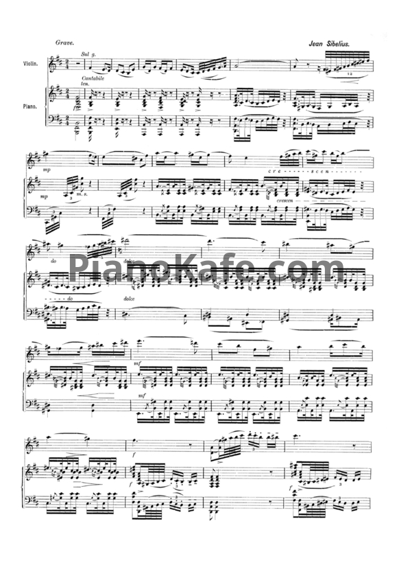 Ноты Ян Сибелиус - 2 пьесы для скрипки и фортепиано (Op. 2) - PianoKafe.com