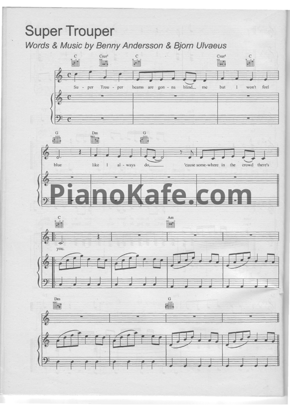 Ноты Abba - Super trouper - PianoKafe.com